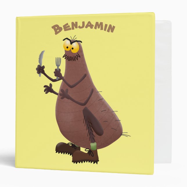 Funny hungry ugly flea cartoon 3 ring binder (Front/Inside)