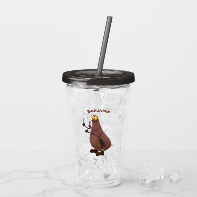 Funny hungry ugly flea cartoon acrylic tumbler (Back Ice)