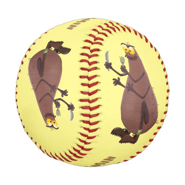 Funny hungry ugly flea cartoon baseball (Angled)