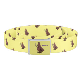 Funny hungry ugly flea cartoon belt
