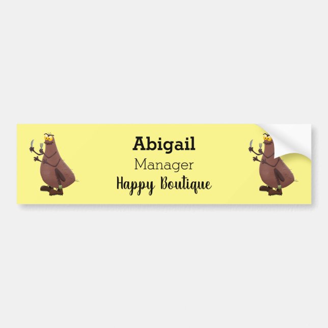 Funny hungry ugly flea cartoon  bumper sticker (Front)
