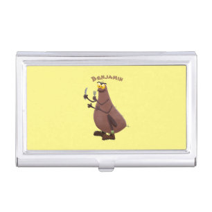 Funny hungry ugly flea cartoon business card case