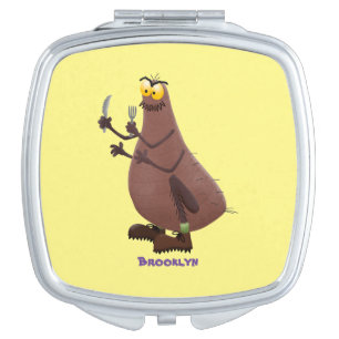 Funny hungry ugly flea cartoon compact mirror
