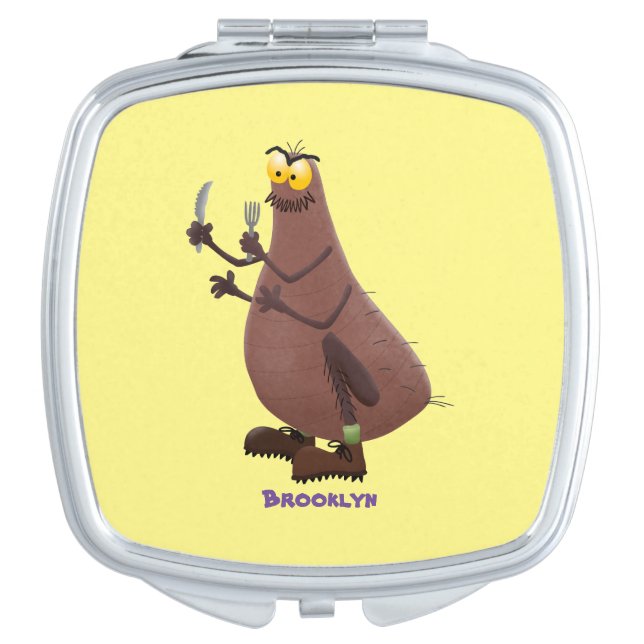 Funny hungry ugly flea cartoon compact mirror (Front)