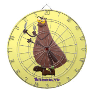 Funny hungry ugly flea cartoon dart board