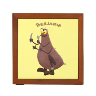 Funny hungry ugly flea cartoon desk organizer