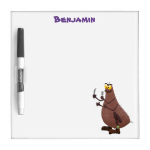 Funny hungry ugly flea cartoon dry erase board