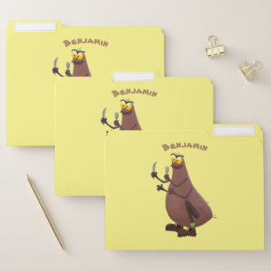 Funny hungry ugly flea cartoon file folder