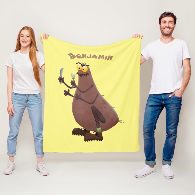 Funny hungry ugly flea cartoon fleece blanket (In Situ)