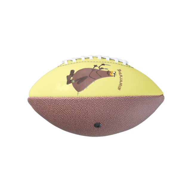 Funny hungry ugly flea cartoon football (Rotated 270)