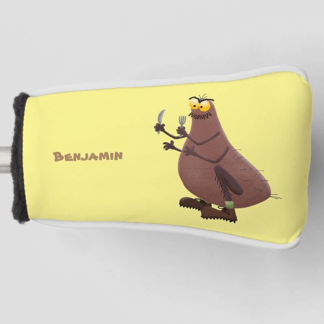 Funny hungry ugly flea cartoon golf head cover (Front)