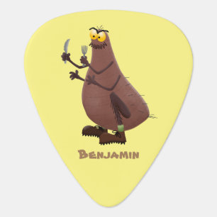 Funny hungry ugly flea cartoon guitar pick