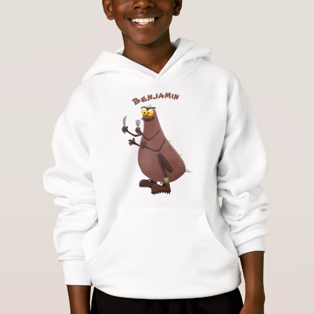 Funny hungry ugly flea cartoon hoodie (Front)
