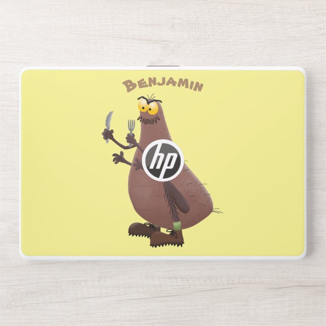 Funny hungry ugly flea cartoon HP laptop skin (Front)
