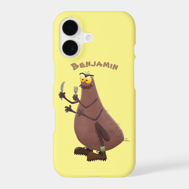 Funny hungry ugly flea cartoon iphone case (Back)