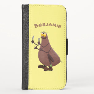 Funny hungry ugly flea cartoon iPhone x wallet case