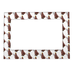 Funny hungry ugly flea cartoon magnetic frame