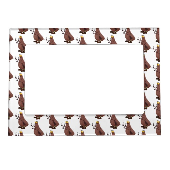 Funny hungry ugly flea cartoon magnetic frame (Front)