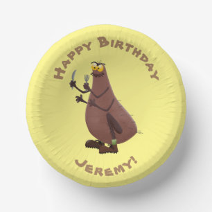 Funny hungry ugly flea cartoon paper bowls