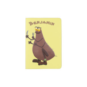 Funny hungry ugly flea cartoon passport holder
