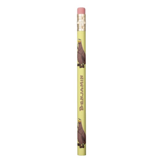 Funny hungry ugly flea cartoon pencil (Vertical)