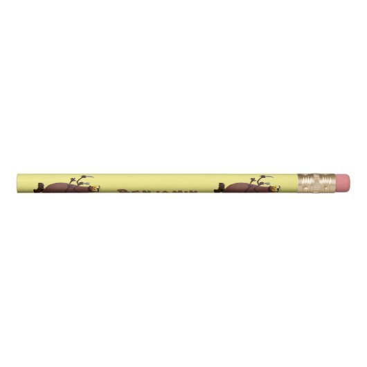 Funny hungry ugly flea cartoon pencil (Rotated 270)