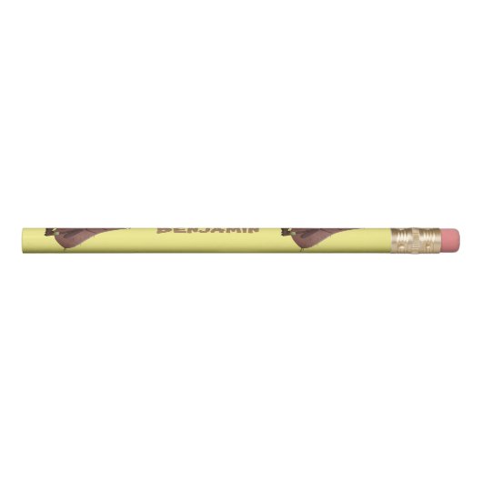 Funny hungry ugly flea cartoon pencil (Rotated 90)