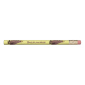 Funny hungry ugly flea cartoon pencil (Front)