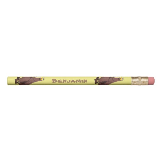 Funny hungry ugly flea cartoon pencil (Front)