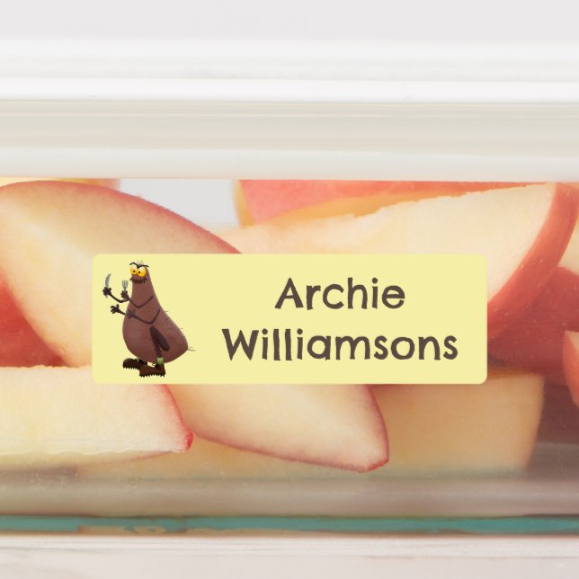 Funny hungry ugly flea cartoon personalized labels (Affixed)