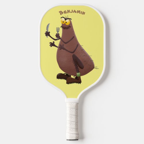 Funny hungry ugly flea cartoon  pickleball paddle