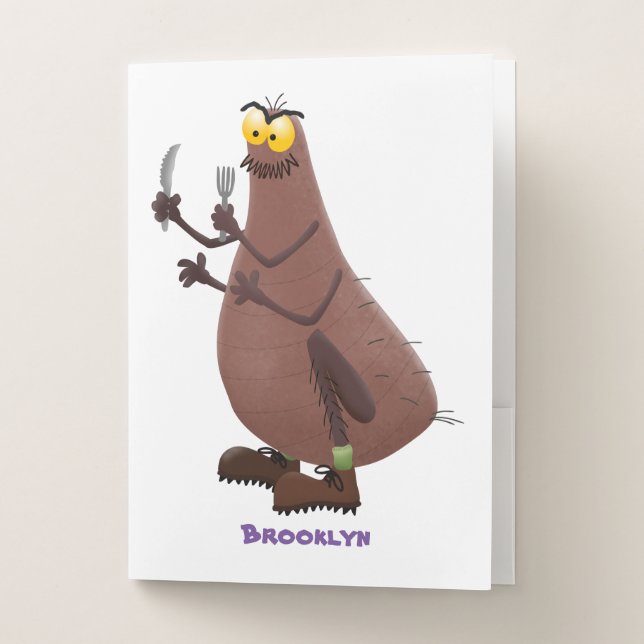 Funny hungry ugly flea cartoon pocket folder (Front)