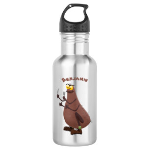 Funny hungry ugly flea cartoon stainless steel water bottle