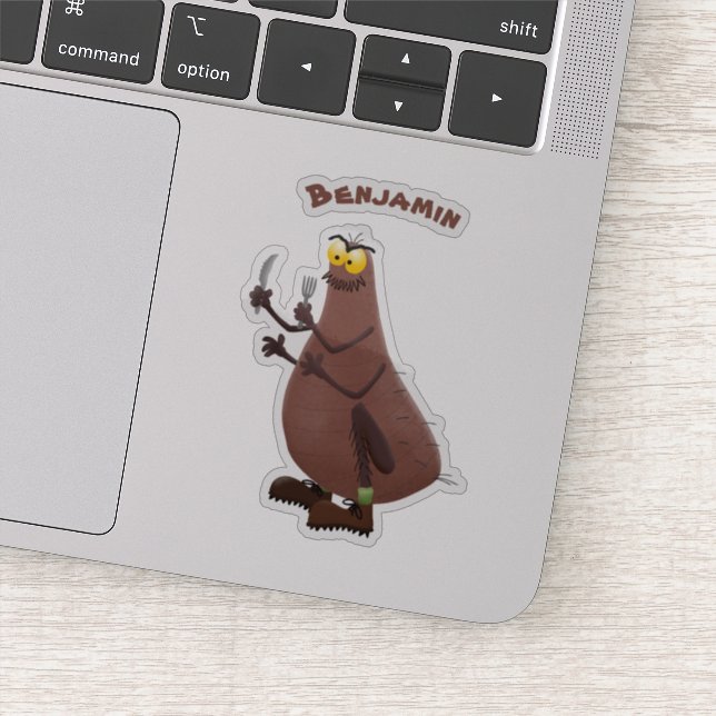 Funny hungry ugly flea cartoon sticker (Detail)