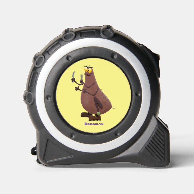 Funny hungry ugly flea cartoon tape measure (Front)