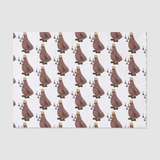 Funny hungry ugly flea cartoon tissue paper (Front)