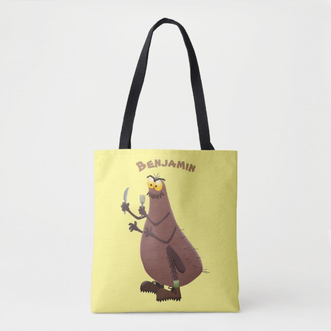 Funny hungry ugly flea cartoon tote bag (Front)