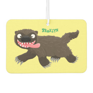 Funny hungry wolverine animal cartoon air freshener