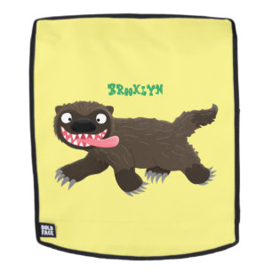 Funny hungry wolverine animal cartoon backpack