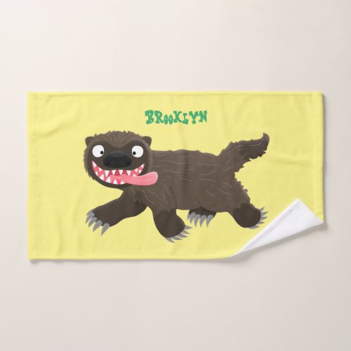 Funny hungry wolverine animal cartoon bath towel set