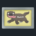 Funny hungry wolverine animal cartoon belt buckle<br><div class="desc">This hungry wolverine is on the prowl for lunch! Drawn in fun cartoon illustration style.</div>