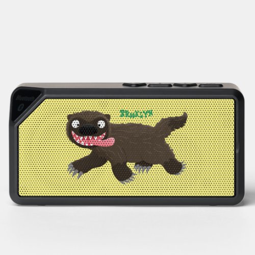 Funny hungry wolverine animal cartoon bluetooth speaker