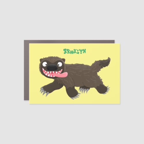 Funny hungry wolverine animal cartoon car magnet