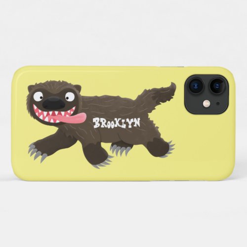 Funny hungry wolverine animal cartoon iPhone 11 case