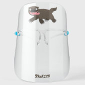Funny hungry wolverine animal cartoon face shield (Front)
