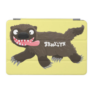 Funny hungry wolverine animal cartoon iPad mini cover
