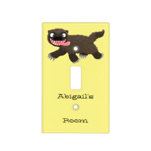 Funny hungry wolverine animal cartoon light switch cover