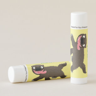 Funny hungry wolverine animal cartoon lip balm