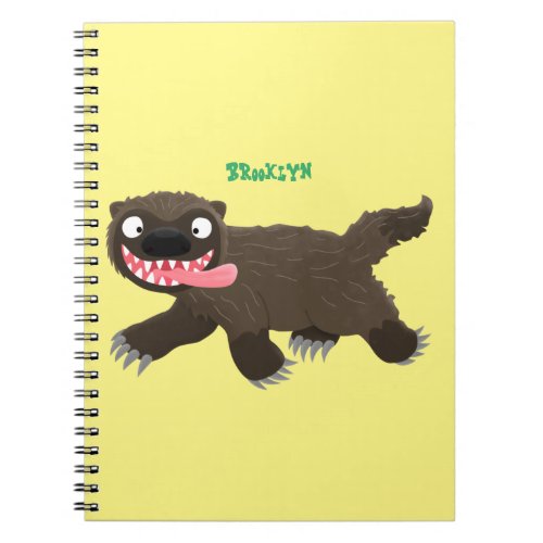 Funny hungry wolverine animal cartoon notebook