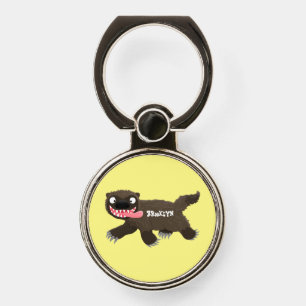 Funny hungry wolverine animal cartoon phone ring stand